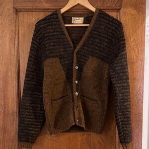 Vintage Brown and Black Wool/Alpaca Cardigan - size S